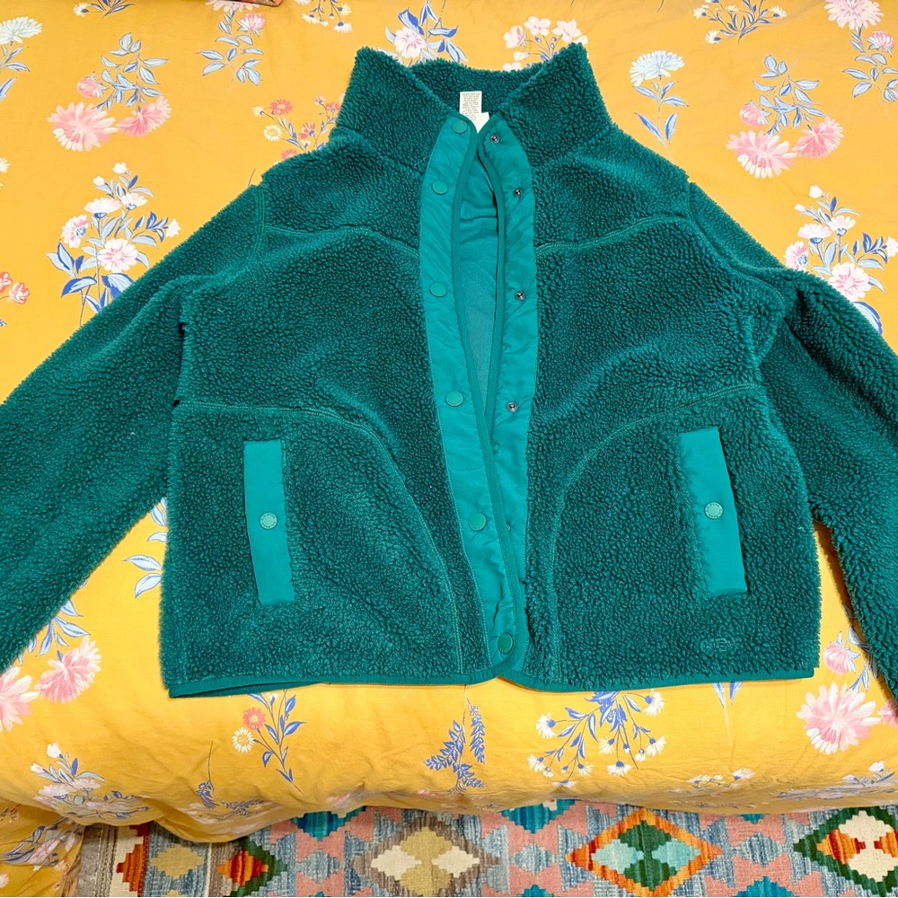 L.L. Bean Green Fleece Jacket women’s size L